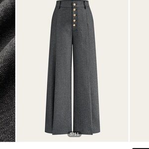 Commense Charcoal Wide-Leg Pants